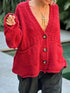 'Lottie' V-Neck Button Up Cardigan - Celes Fashion